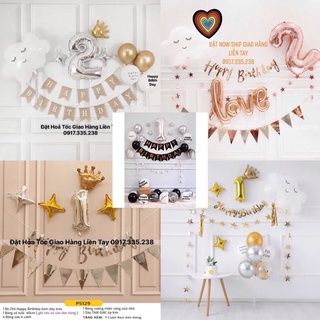 Bóng Đầy Tháng ,Thôi Nôi Cờ HPBD Phối Đủ Kiểu Mới Hot🎁Tặng Bơm -Keo Dán Bóng