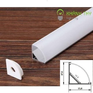 Thanh nhôm đinh hình góc V 601 lắp tủ bếp, kệ trưng bày sử dụng led dây dán 12v