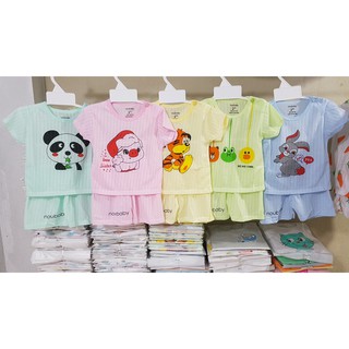 COMBO 5 Bộ quần áo trẻ em cotton giấy hoạt hình cho bé sơ sinh tới 14kg