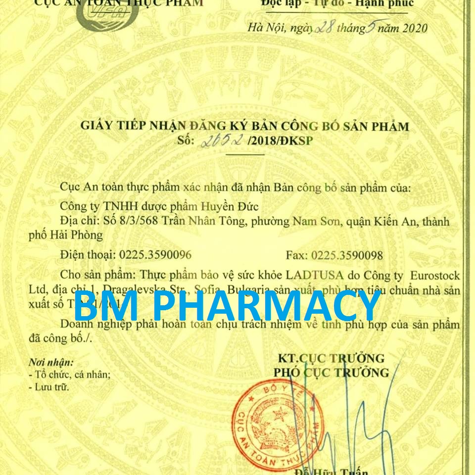 Vitamin C sủi LADTUSA, nhập khẩu Bungari, giúp bồi bổ cơ thể, tăng cường sức đề kháng, giảm mệt mỏi, suy nhược