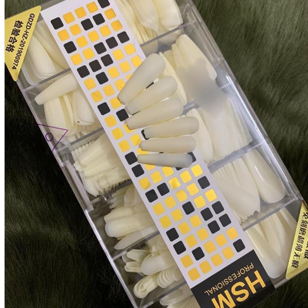 Móng úp phom thang nhám sẵn HSM hộp 600 móng.