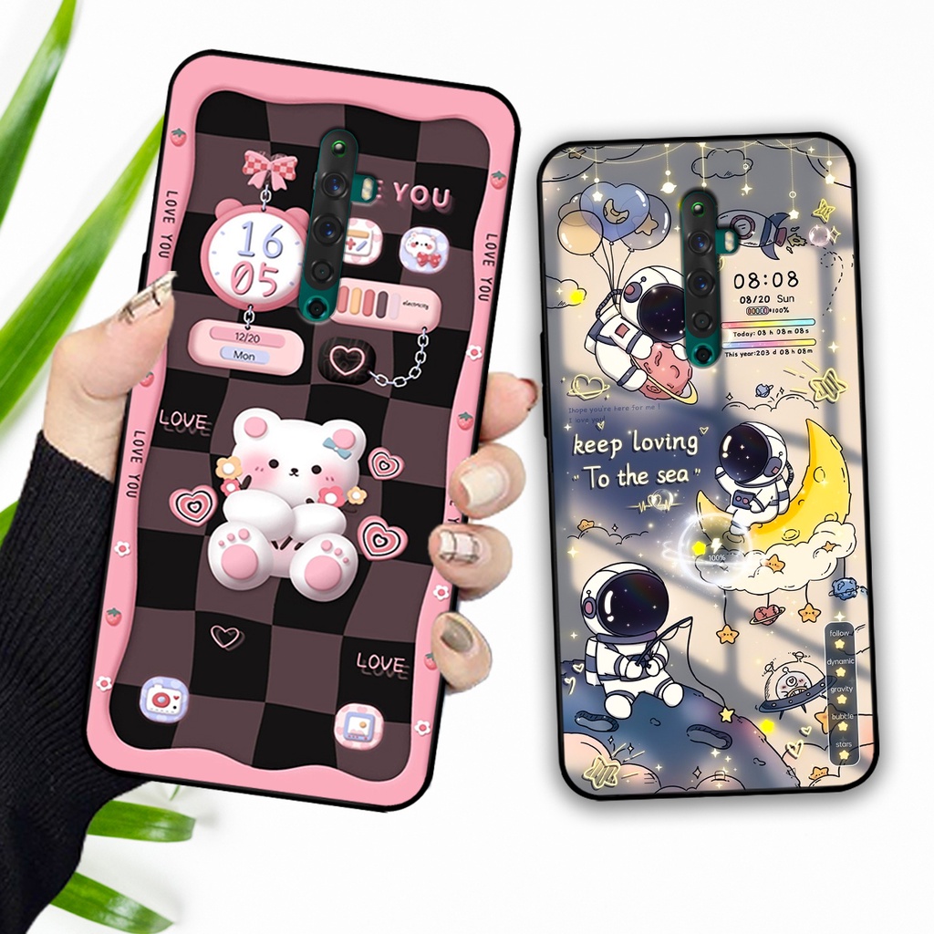 Ốp lưng Oppo Reno 2 / Reno2 F - Reno 2f hình gấu, vũ trụ ngân hà chibi. ốp chống sốc bền đẹp