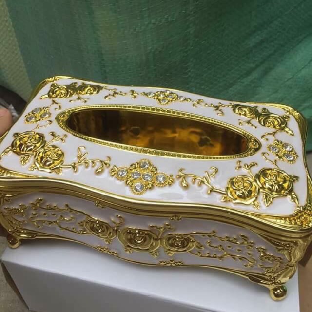 Hộp đựng giấy ăn mạ vàng sang chảnh