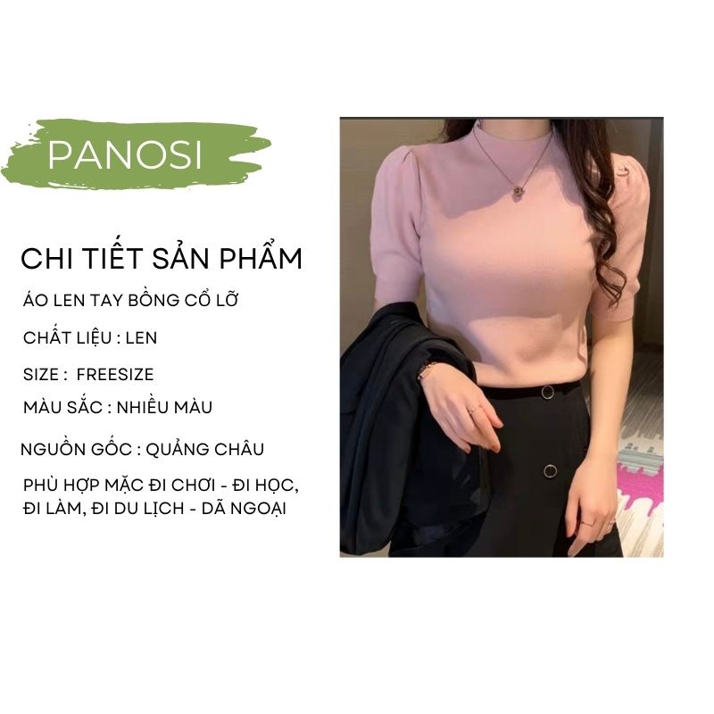 Áo len tay lỡ bồng, áo len cổ lỡ ngắn tay hàng quảng châu chất đẹp - A459 PANOSI