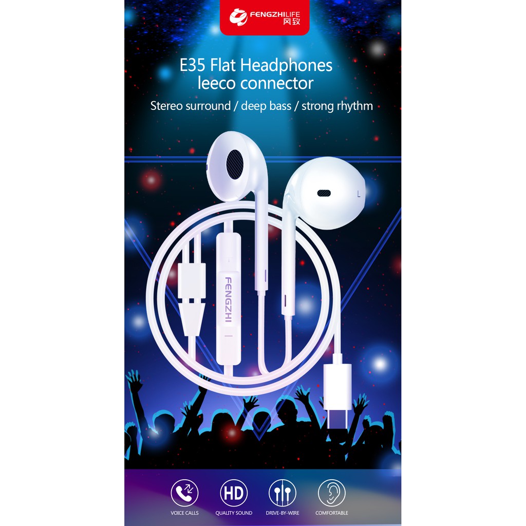 Tai nghe có dây FENGZHI E35 chính hãng nhét tai có Mic đàm thoại chân cắm Type C  BH 12 tháng