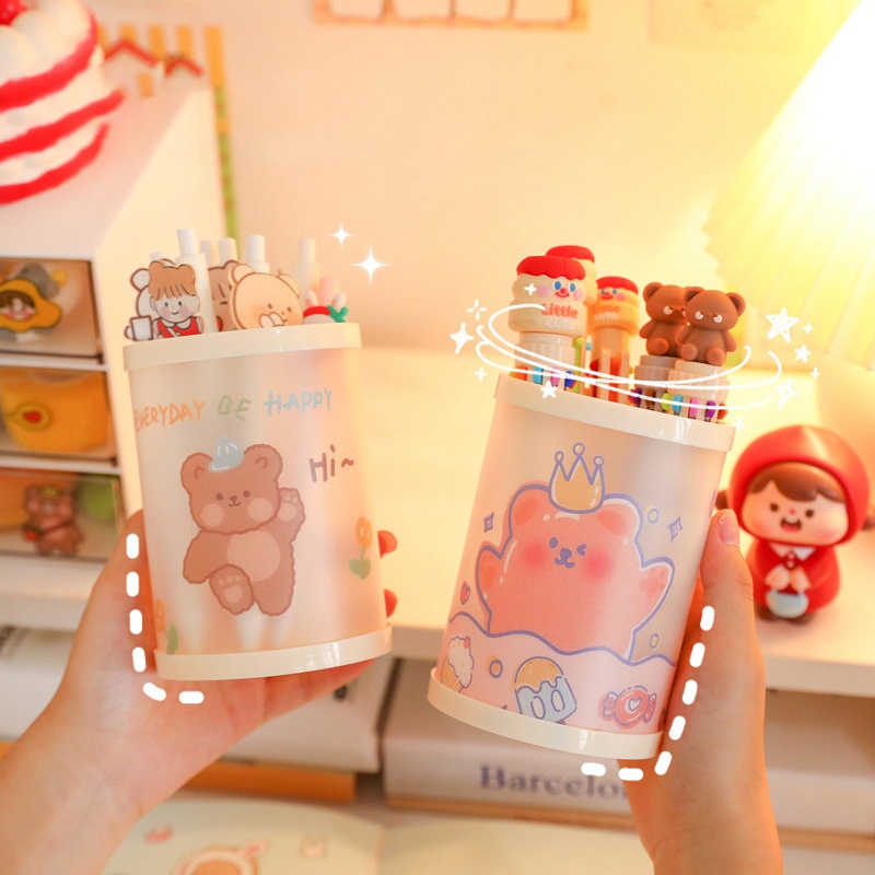 Hộp Đựng Bút Chì/Mỹ Phẩm Họa Tiết Hoạt Hình Dễ Thương Cho Học Sinh