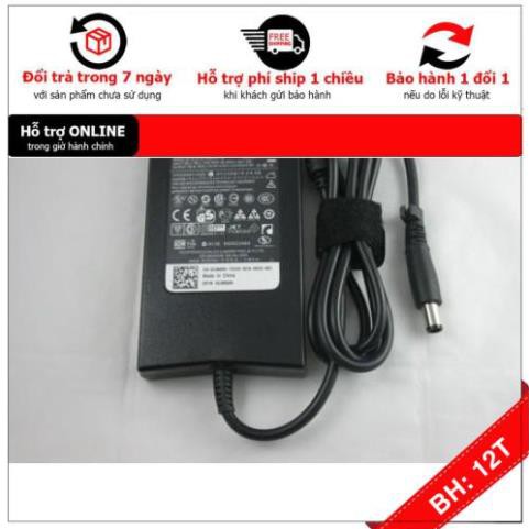 [BH12TH] Sạc dùng cho Laptop Dell 19.5V 4.62A 90W dạng Slim chân kim to 7.4x5.0mm Hàng Mới + Tặng Dây Nguồn