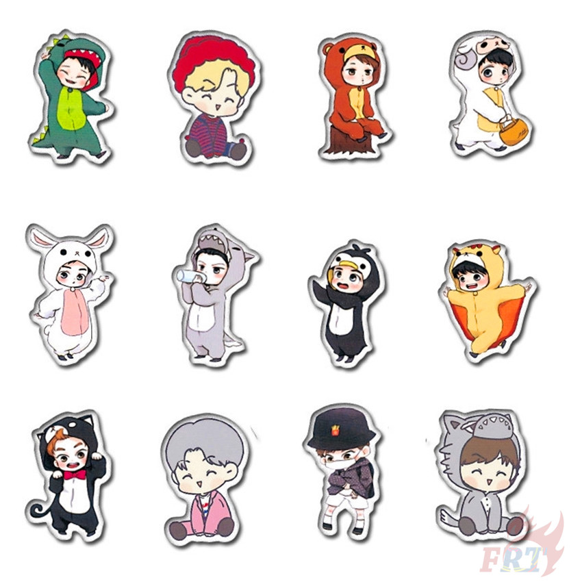 100Pcs/Set ❉ EXO Series 05 Q Character Stickers ❉ KPOP Superstar DIY Fashion Luggage Laptop Skateboard Decals Doodle Stickers