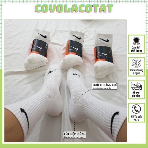 ? Cao Cấp ? Tất Nike Cao Cổ Drifit Cao Cấp, Tất Cổ Lửng Cổ Thấp - Covolacotat