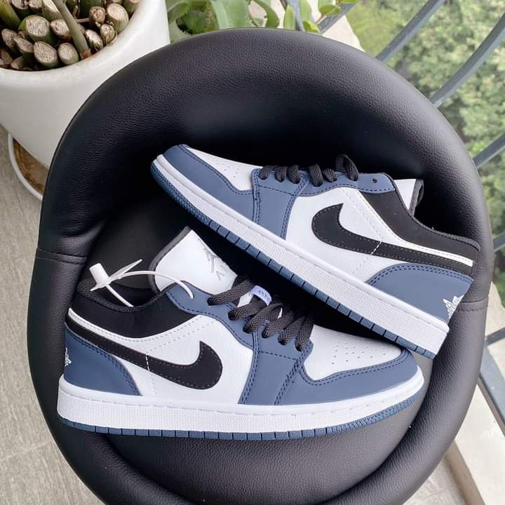 Giày thể thao Jordan cổ thấp xám xanh paris, Giày jordan low các màu hot nhất dễ phối đồ nam nữ Full Box Bill hot trend