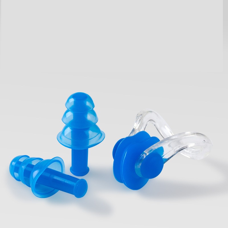 Bộ 2 Combo Nút Bịt Tai Và Kẹp Mũi Bằng Silicone Chống Nước Đi Bơi