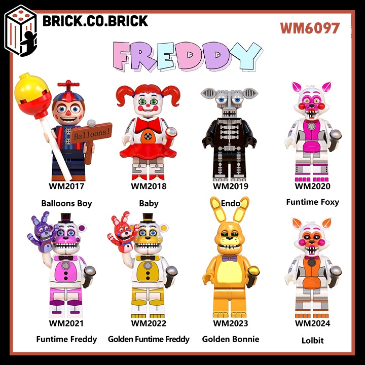 Kinh Dị Five Nights at Freddy's Mô Hình Đồ Chơi Lắp Ráp Nhân Vật Trưng Bày Nhỏ Cho Bé WM6097