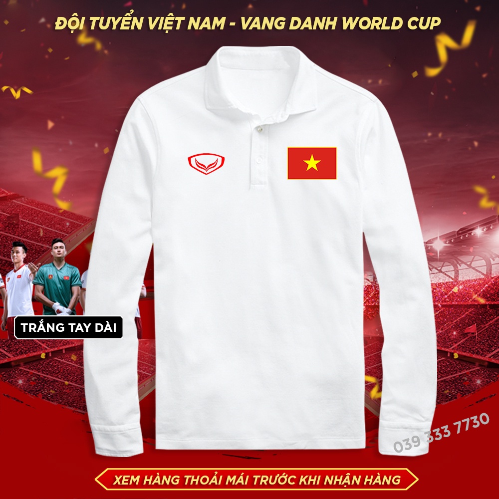 Áo polo TAY DÀI VIỆT NAM - Áo Thun Thu Đông VN Cao cấp cotton nam nữ cao cấp, vải xịn, màu đẹp