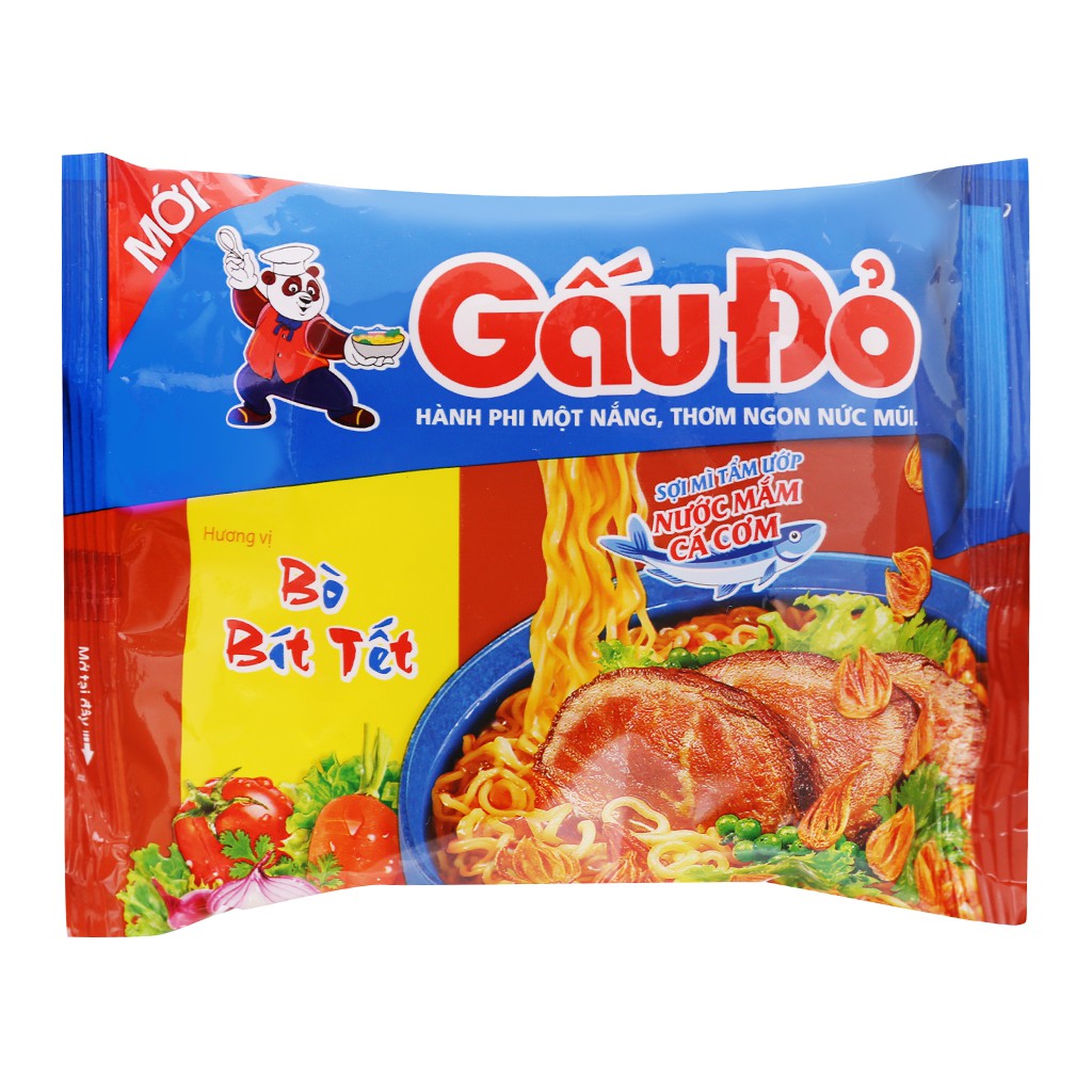 Mì Gấu Đỏ bò bít tết gói 63g