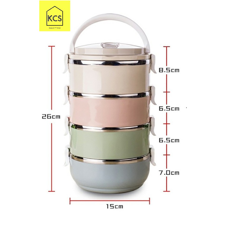 HỘP ĐỰNG CƠM LÚA MẠCH GIỮ NHIỆT, RUỘT INOX 4 TẦNG | BigBuy360 - bigbuy360.vn