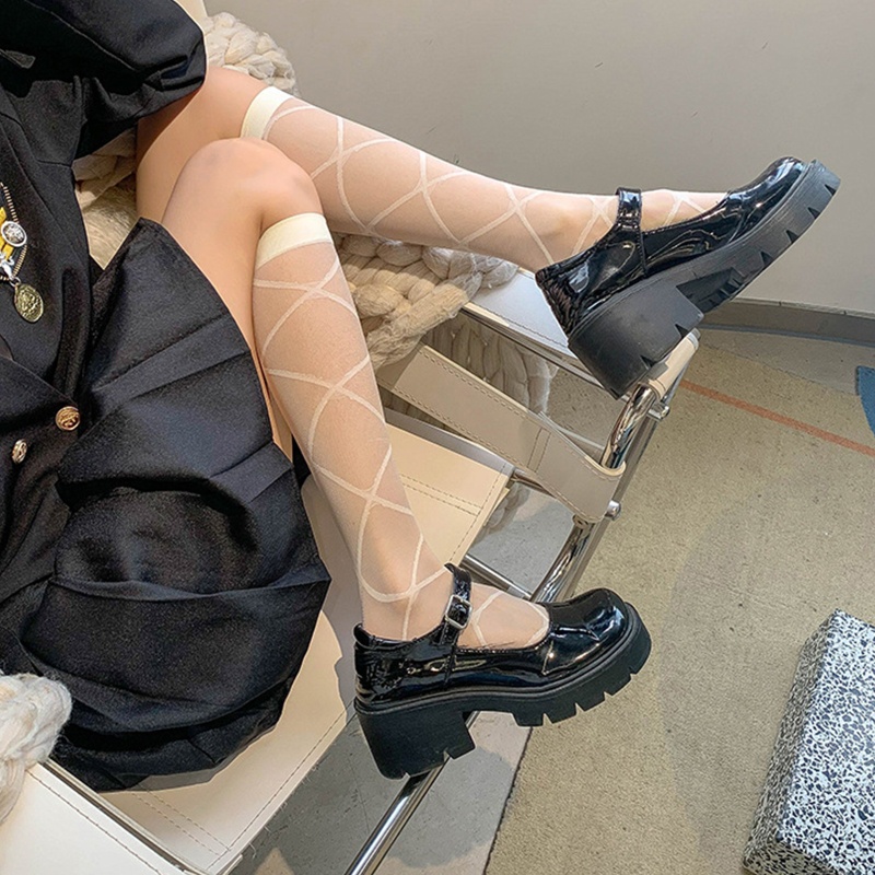 Vớ Dài Qua Gối Bằng Lụa Xuyên Thấu Phong Cách Lolita Nhật Bản Dành Cho Nữ