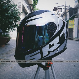 Mũ bảo hiểm fullface Asia m136 tem SRT bạc