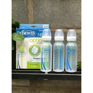 Set 3 bình sữa Dr Brown Options cổ hẹp 120ml, 250ml