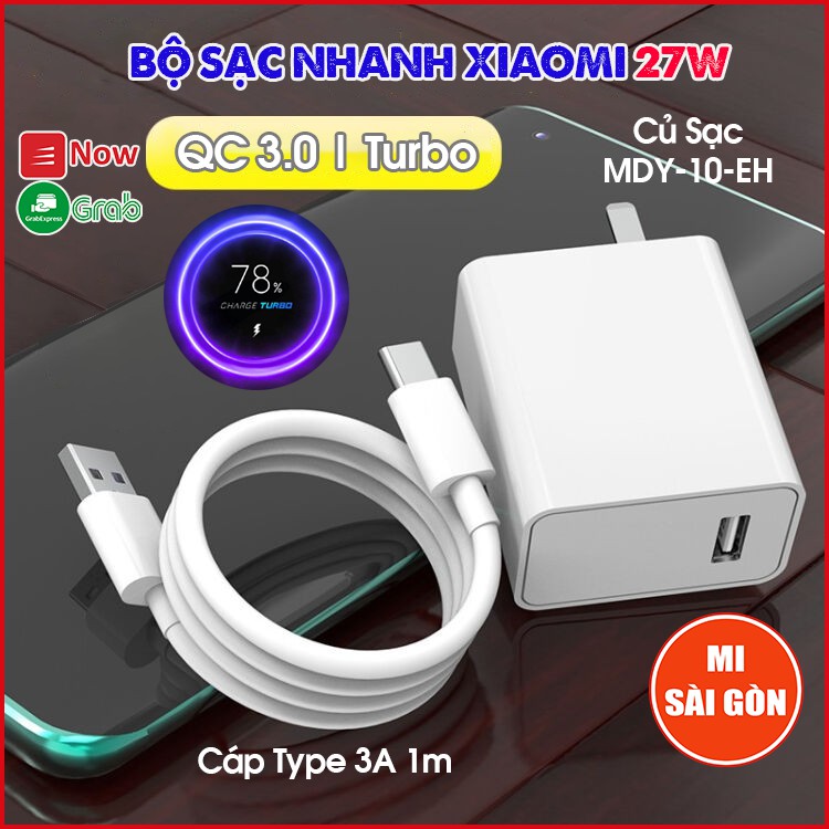 Củ sạc nhanh 18W Xiaomi MDY-08-EH / 27W MDY-10-EH (Trắng) Quick Charge 3.0 (Nguyên Hộp)