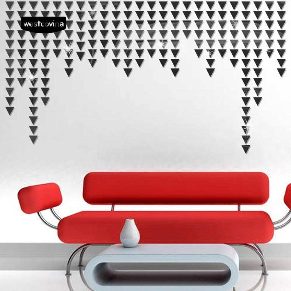 Đề can gương dán tường hình tam giác