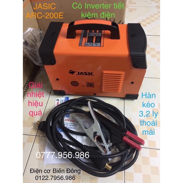 Máy Hàn 🍊 FREESHIP 🍊 Tặng bộ mặt nạ Hàn bó 20 que hàn Hàn que chấm boong 4 ly với máy hàn JASIC ARC-200E mới Anh Quốc