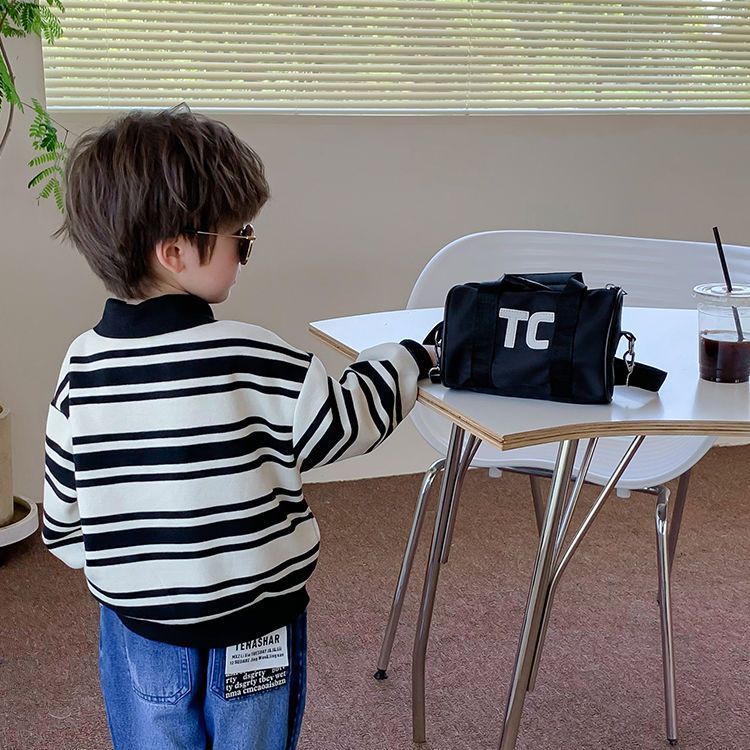 Áo Sweater Họa Tiết Kẻ Sọc Phong Cách Hàn Quốc Thời Trang Xuân Thu Mới Cho Bé Trai