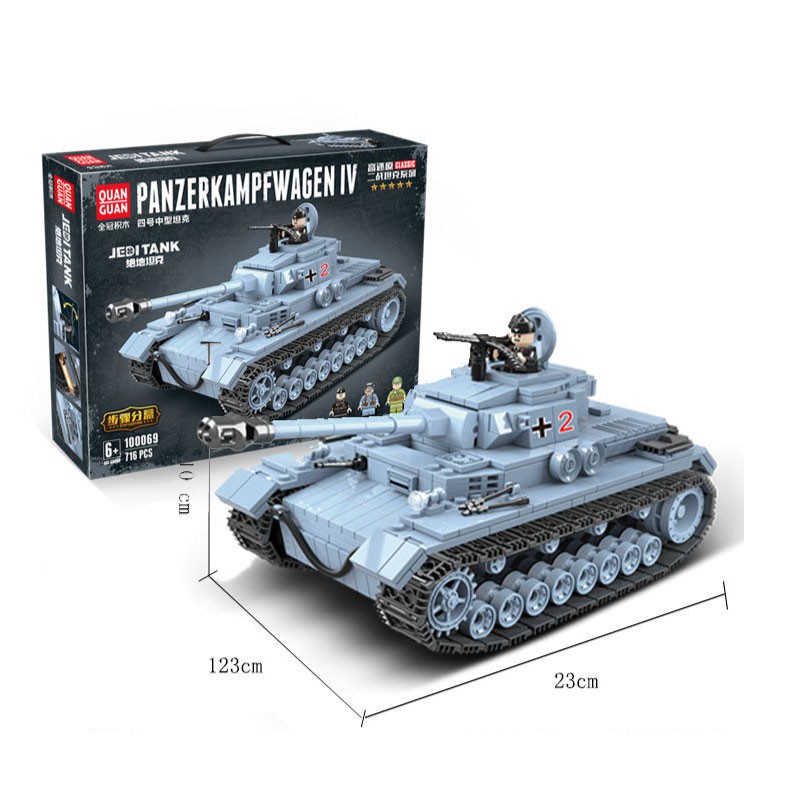 Đồ chơi lắp ráp xếp hình xe tăng quân sự Minifigures phát triển trí tuệ chất liệu cao cấp