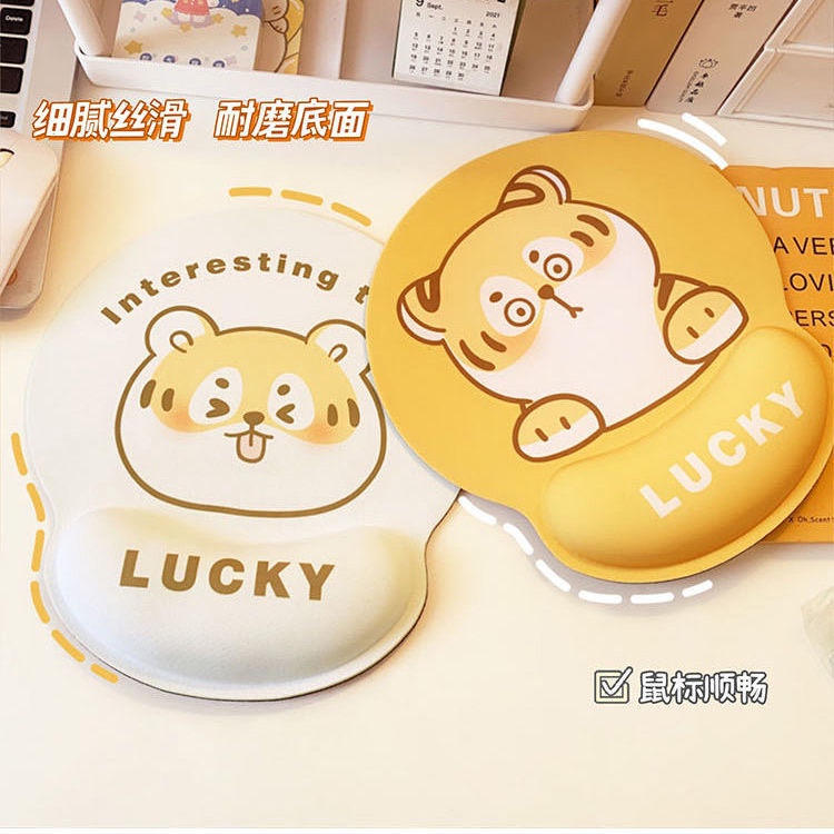 Tấm Lót Chuột Có Đệm Cổ Tay Bằng Silicon Họa Tiết Hoạt Hình 3D Dễ Thương Sáng Tạo Chống Trượt