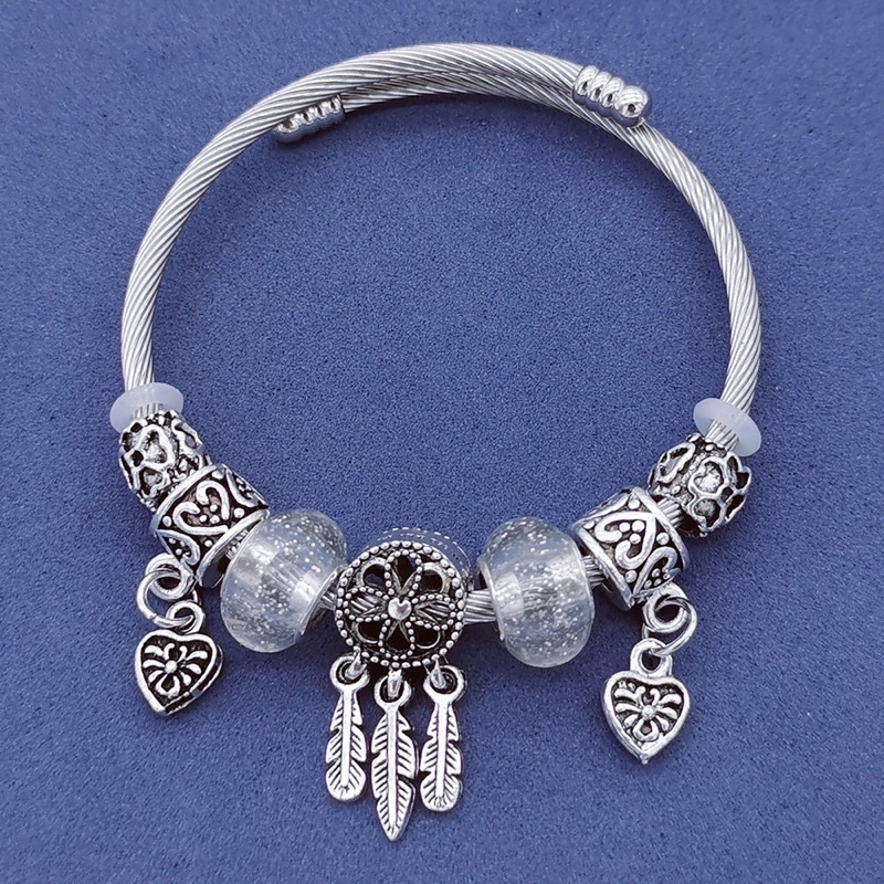 Vòng charm bạc dreamcatcher đính hạt pha lê cực đẹp