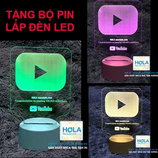 Đèn ngủ led, in nút Youtube, in logo công ty theo yêu cầu.