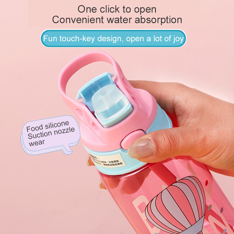 Bình Nước Giữ Nhiệt Dung Tích 450ml Họa Tiết Hoạt Hình Đáng Yêu Dành Cho Bé