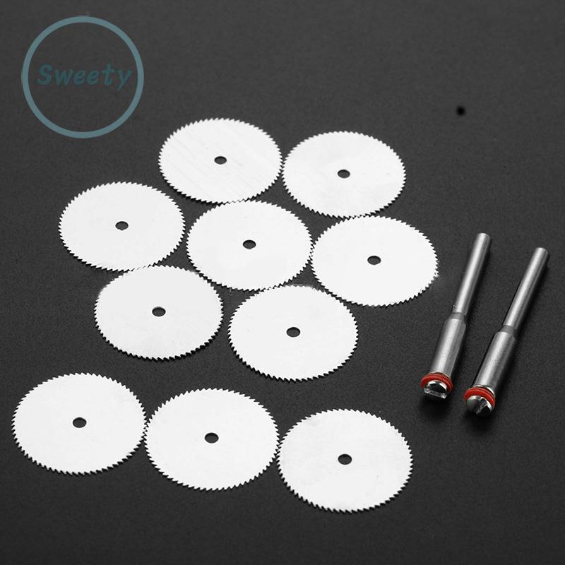 Set 12 công cụ lưỡi cưa gỗ mini bằng thép carbon đường kính 22mm kèm trục tâm dài 40mm đường kính 3mm