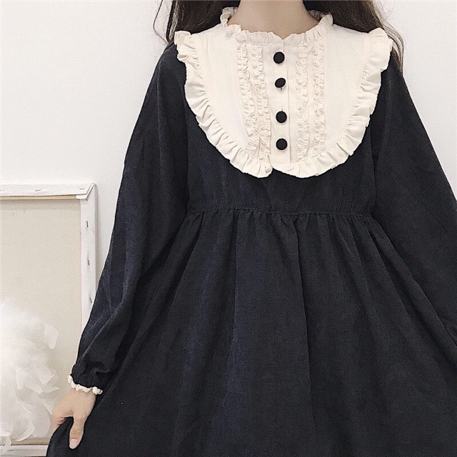 [Order] YAS0342-Váy Lolita đen cổ tròn phối ren | BigBuy360 - bigbuy360.vn