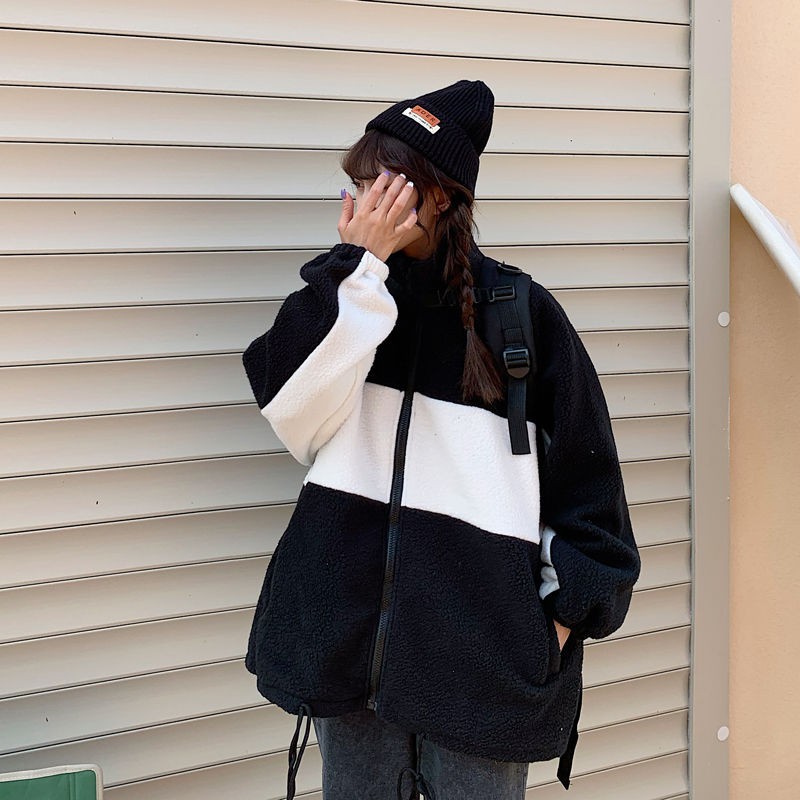 Áo Khoác Lông Cừu Dày Dáng Rộng Phong Cách Harajuku Thời Trang Mới Cho Nữ | BigBuy360 - bigbuy360.vn