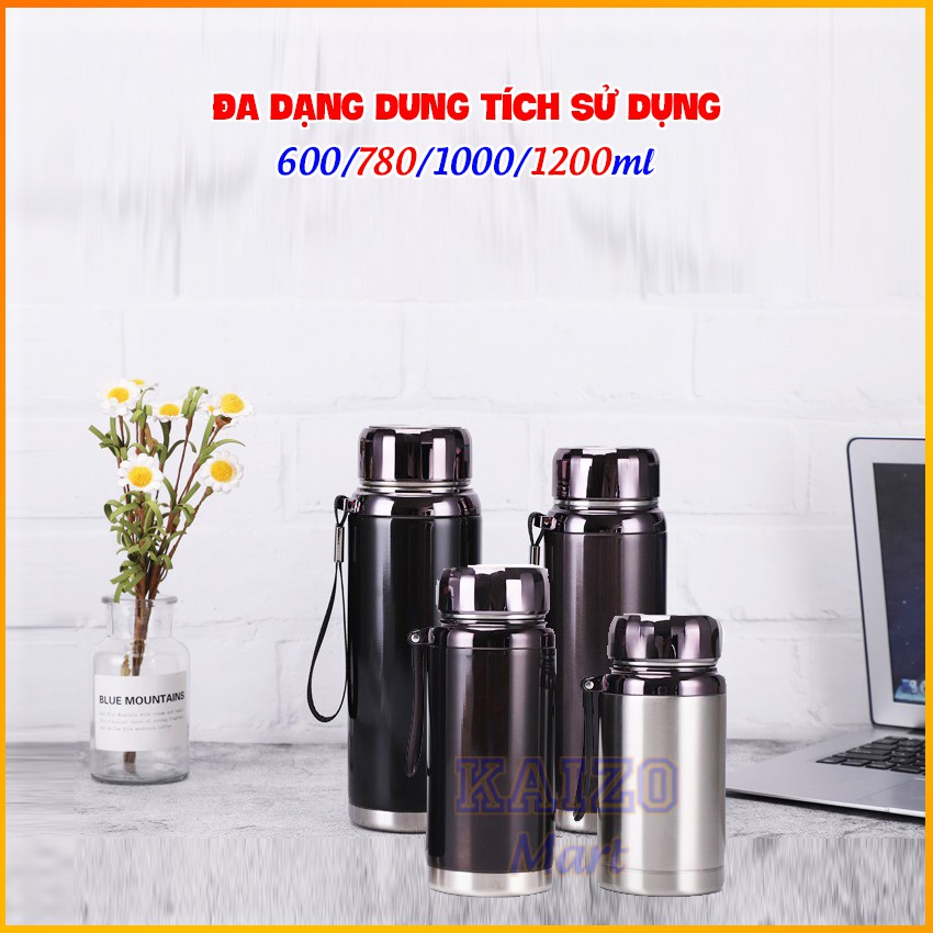 Bình nước giữ nhiệt 8-15h Mianz Store - Dung tích 600/780/1000/1200ML - MUA 01 TẶNG 01 - INOX cao cấp