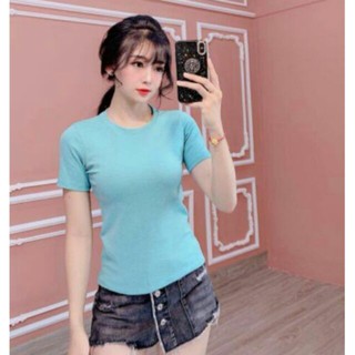 Áo Tay Lỡ Nữ Trơn ôm body Tôn Dáng