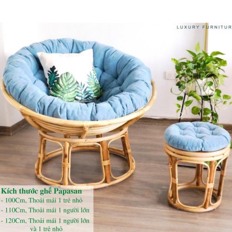 Ghế lười thư giãn Đôn Papasan mây tự nhiên, decor ban công nằm thư giãn đọc sách, trang trí phòng khách / Đà Nẵng