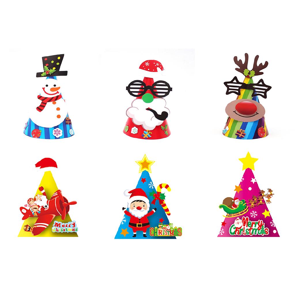 Christmas Cap Children Kindergarten Paper Cartoon Snowman Hat Party Decor