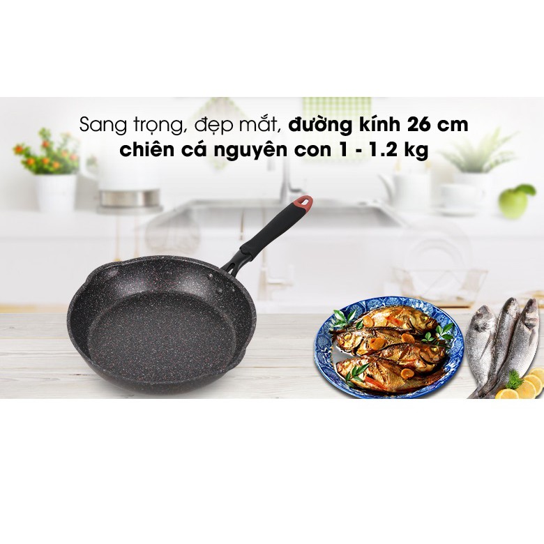 Chảo Nhôm Chống Dính Vân Đá Đáy Từ 26cm Kangaroo KG661M