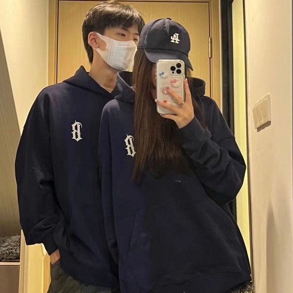 Áo hoodie cặp nam nữ in chữ B áo hood nữ form rộng phong cách Hàn Quố cáo chui đầu Unisex sành điệu áo hooded chui đầu cặp đôi