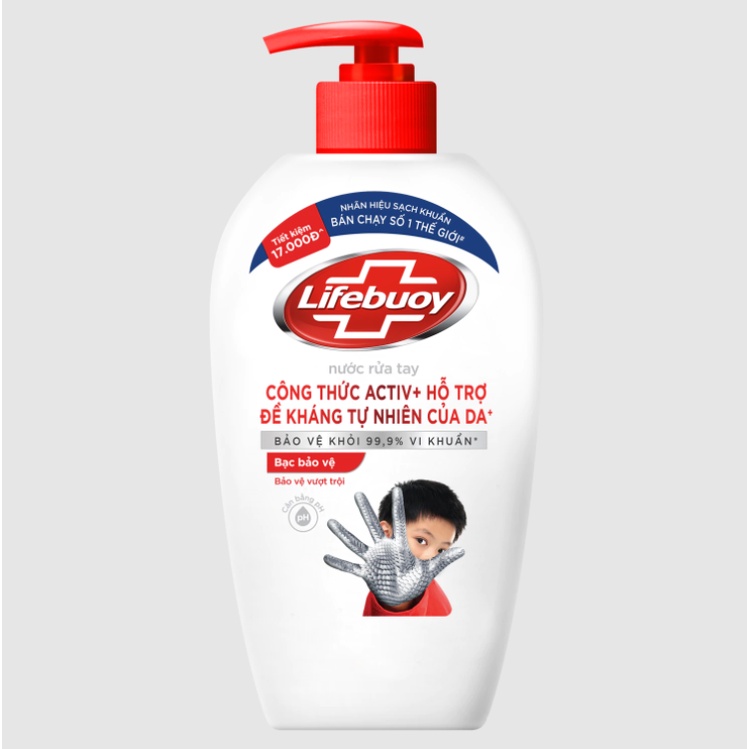 Nước Rửa Tay, Xà Bông Diệt Khuẩn 99.9% LifeBuoy Bảo Vệ Trượt Trội