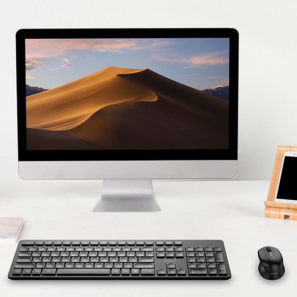 Bộ Bàn Phím Và Chuột Tĩnh Âm Không Dây ROBOT KM4000 2.4GHz Độ Phân Giải 1600DPI - BẢO HÀNH 12 THÁNG