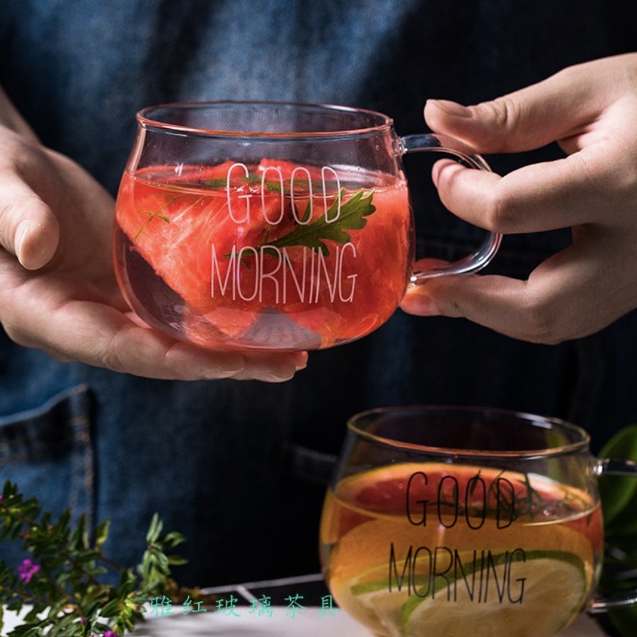 Cốc thủy tinh Good Morning - đồ uống trà & cafe xinh xắn | BigBuy360 - bigbuy360.vn