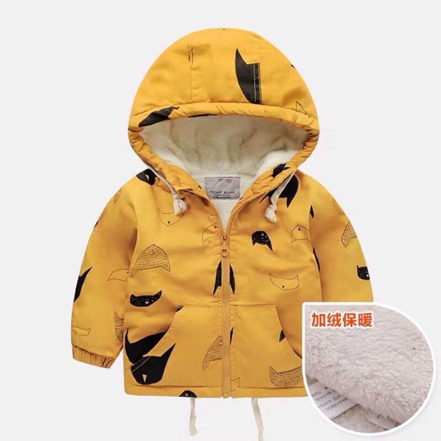 Áo parka lót lông bé