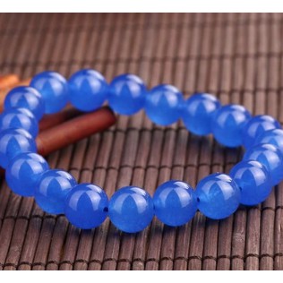 Thời trang New Blue Jade Medulla Chain Men and Women Vòng tay mã não tự nhiên Phụ nữ Bóng một vùng Sinh viên Wild Chất lượng cao Thời trang Vòng đeo tay cổ điển Sản phẩm mới