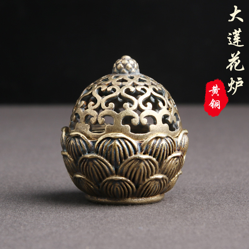 Lư Hương Bằng Đồng Hình Hoa Sen Cổ Điển