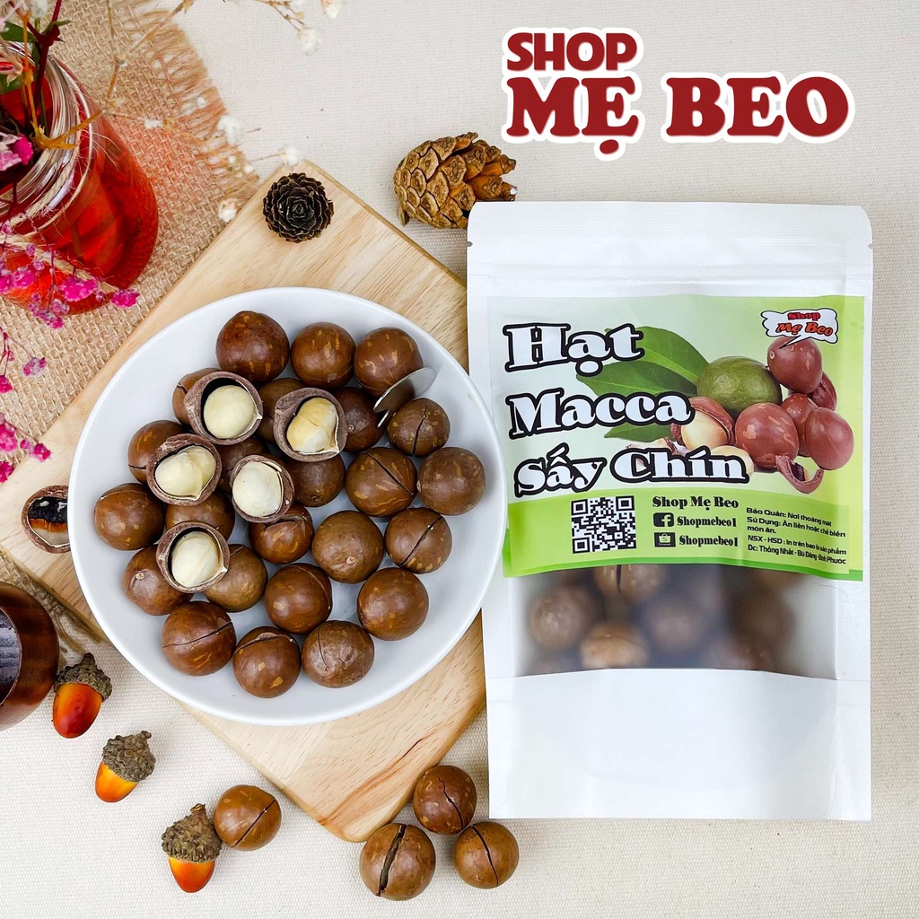 500Gr Hạt Macca Organic Sạch Sấy Chín Nứt Vỏ Đaklak