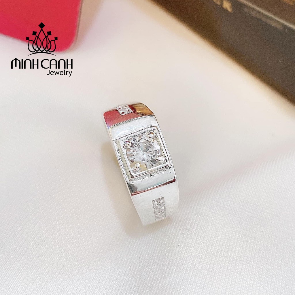 Nhẫn Bạc Nam Đá Trắng NN057 - Minh Canh Jewelry