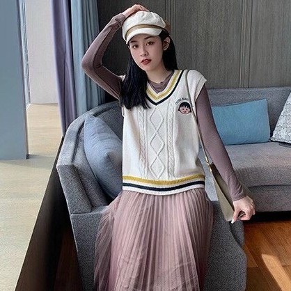 Áo len gile nữ - teen - Form đẹp