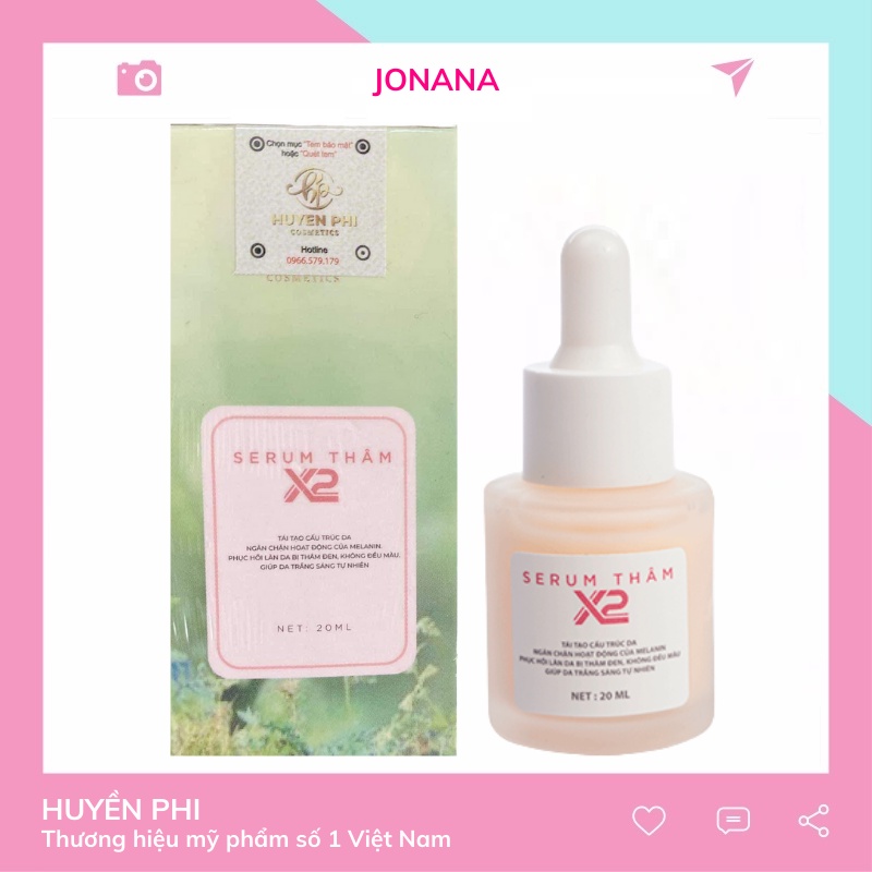 Serum thâm Huyền Phi X2 khử thâm nách thâm bẹn thâm body hiệu quả giúp da trắng sáng tự nhiên 20ml